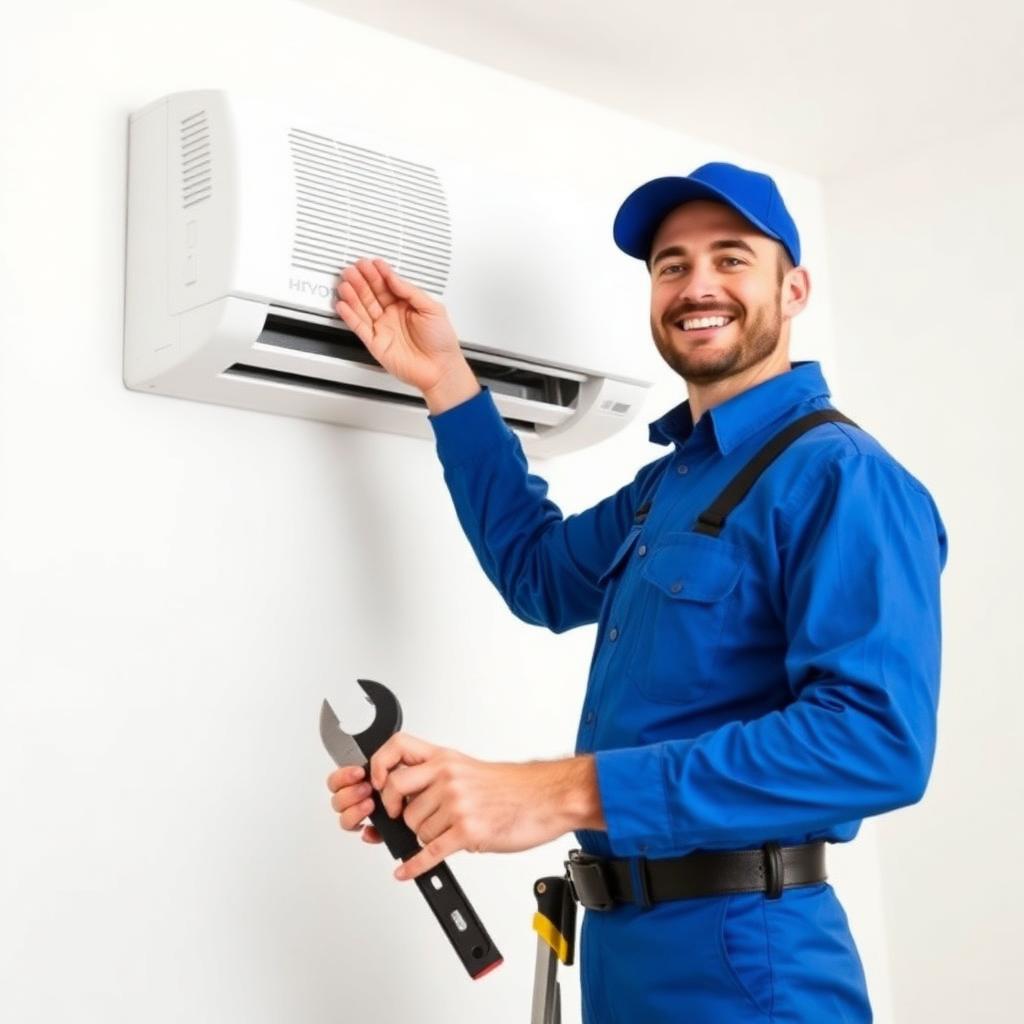 Técnico da Bom Ar Condicionado em atendimento em Cambé